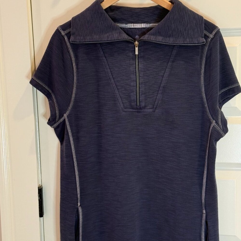Tommy Bahama Tobago Bay 1/2 Zip Short Sleeve Dress - Denim Blue (XL)